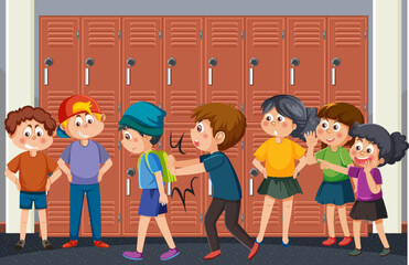 Sticker - Kids bullying their friend at school