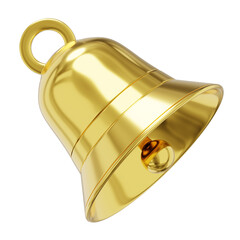 Poster - Bell metal gold, notification symbol. 3D rendering. PNG icon on transparent background.