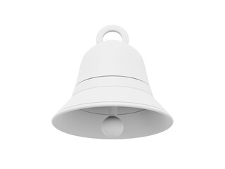 Poster - White bell, notification symbol. 3D rendering. Icon on white background.