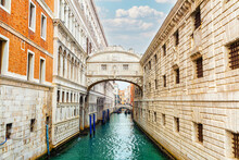 The Bridge Of Sighs Or Ponte Dei Sospiri, Is A Bridge In Venice, And Canal Rio Del Palazzo, Italy.