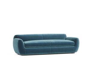 3d rendering of an isolated modern blue cosy lounge 2 seat sofa.
