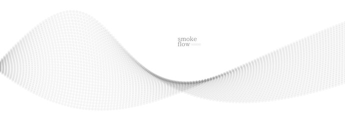 Wall Mural - Abstract vector smoke background, wave of flowing circles particles, light grey abstract illustration, smooth and soft design, relaxing image.