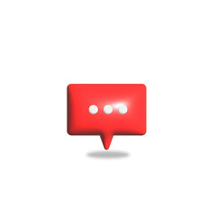 Poster - red chat color icon 3d