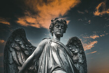 Sepulchral Sculpture Of An Angel, Judgment, In The Monumental Cemetery 