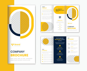 Wall Mural - Creative Corporate trifold brochure design, minimal business brochure template layout