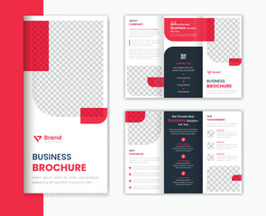 Wall Mural - Creative Corporate trifold brochure design, minimal business brochure template layout