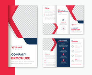 Wall Mural - Creative Corporate trifold brochure design, minimal business brochure template layout