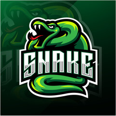 Wall Mural - Green snake esport mascot logo designint