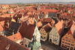 Mittelalterliches Kleinod; Blick vom Rathausturm in Rothenburg nach Nordosten zur Stadtmauer