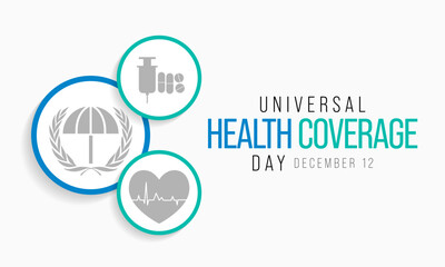 Universal Health Coverage day (UHC) is observed every year on December 12, Aims to raise awareness of the need for strong, equitable and resilient health systems. Vector illustration