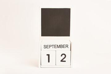 Calendar with the date September 12 and a place for designers. Illustration for an event of a certain date.