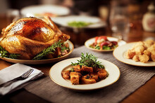 Homemade Turkey Thanksgiving Or Christmas Dinner