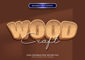 Poster - Wood craft text edtable text effect style