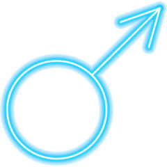 Sticker - Male Neon Sign. Illustration of Gender Sex Promotion.