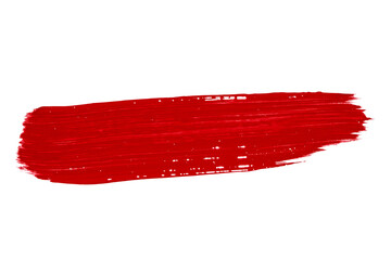 Brush stroke in red on a white background.