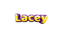 Lacey Girls Name Sticker Colorful Party Balloon Birthday Helium Air Shiny Yellow Purple Cutout