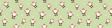 Concept Of Seamless Pattern With Happy Santa Claus. Xmas Background. Banner. Vector