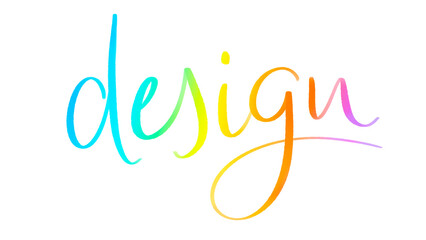 Wall Mural - DESIGN colorful brush lettering banner on transparent background
