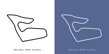 Red Bull Ring Spielberg Austria Circuit For Grand Prix Race Tracks With White And Blue Background