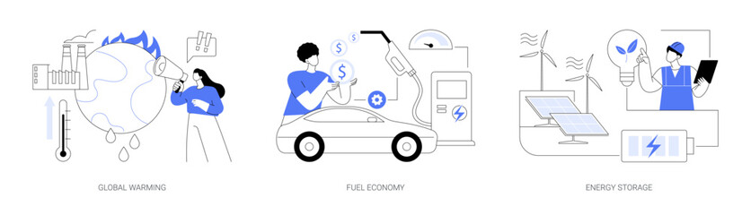 Sticker - World climate impact abstract concept vector illustrations.