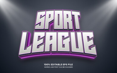 Poster - sport league 3d editable text style effect