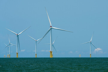 Sticker - View of the Offshore wind power systems off the western coast of Taiwan.