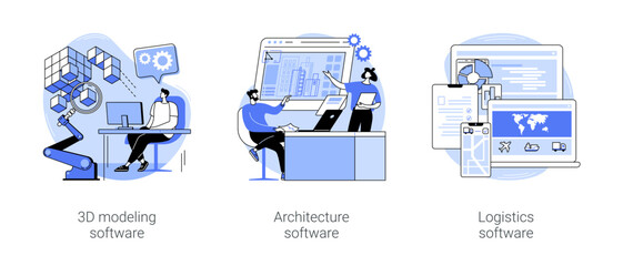 Poster - Software for specialists isolated cartoon vector illustrations se