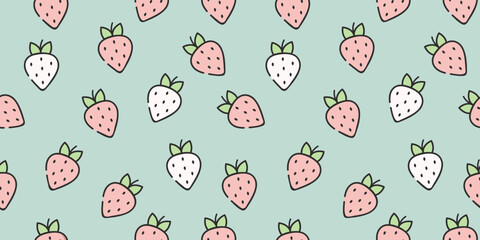 Strawberry pattern. Seamless pattern design for web and print. Strawberry pattern. Paper for packing.