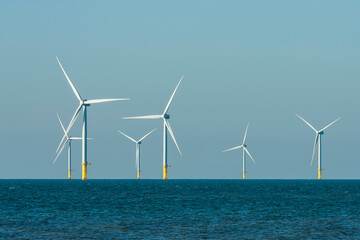 Sticker - View of the Offshore wind power systems off the western coast of Taiwan.