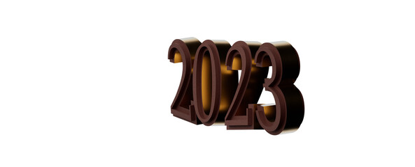 Poster - Happy New Year 2023. 3D illustration numbers isolated