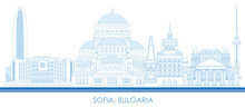 Outline Skyline Panorama Of City Of Sofia, Bulgaria - Vector Illustration