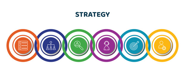 Poster - editable thin line icons with infographic template. infographic for strategy concept. included list,