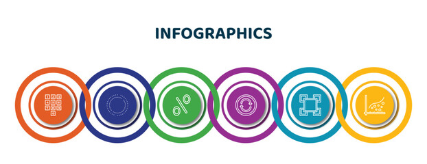 Poster - editable thin line icons with infographic template. infographic for infographics concept. included numbered, dots, percentage, update, squares, scatter icons.