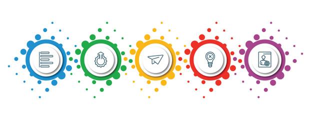 Poster - editable thin line icons with infographic template. infographic for user interface concept. included justified, upload up, flying origami airplane, bad idea, user tings interface icons.
