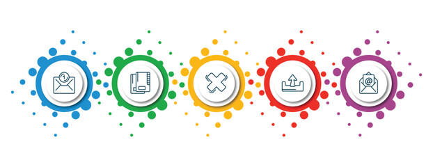 Poster - editable thin line icons with infographic template. infographic for user interface concept. included new email envelope, office folders, cross, extract button, email evelope icons.