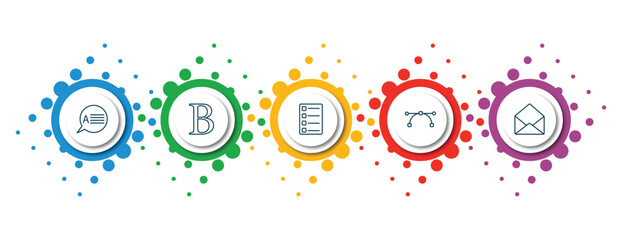 Poster - editable thin line icons with infographic template. infographic for user interface concept. included answer, bold text, task list, anchor point, open envelope icons.
