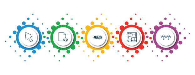 Poster - editable thin line icons with infographic template. infographic for user interface concept. included cursor arrow, new page, strikethrough, mesh, top arrows icons.
