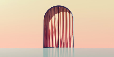 Poster - Curtain with an arch - minimal design - 3D render