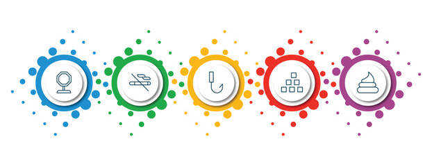 Poster - editable thin line icons with infographic template. infographic for signaling concept. included pit stop, no smoke, no hooks, abecedary, poop icons.