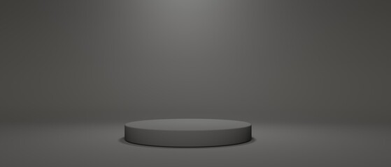 Poster - Abstract 3D render of empty podium stage platform