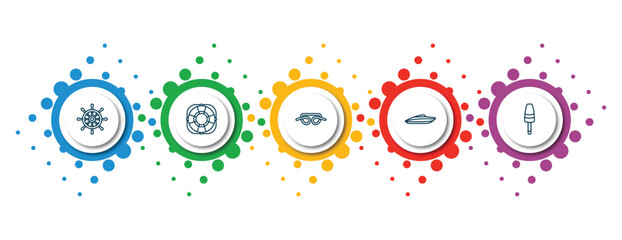 Poster - editable thin line icons with infographic template. infographic for nautical concept. included boat 