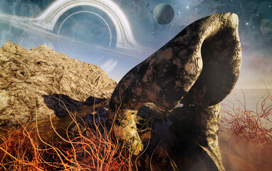 Wall Mural - alien planet, 3d illustration