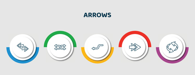 Poster - editable thin line icons with infographic template. infographic for arrows concept. included left ri
