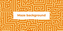 Abstract Vector Orange Maze Background