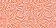 Abstract vector seamless pattern. Trendy abstract background with curved lines, stripes, organic shapes, trippy surface. Retro vintage texture, 1960s - 1970s style. Pink and orange color design