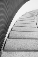 Poster - Closeup of spiral stairway. Building abstract background