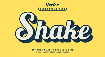 Poster - Editable text effect, Shake text with vintage color style and layered style and italic style