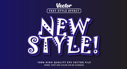 Poster - New Style Text with blue and white color style, Editable text effects, text with new and attractive fonts