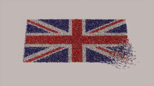 British Banner Background, With People Coming Together To Form The Flag Of United Kingdom.