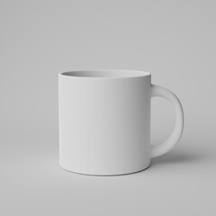 Wall Mural - white mug cup mock-up blank product scene background. 3d illustration render. white mug cup mock up blank 